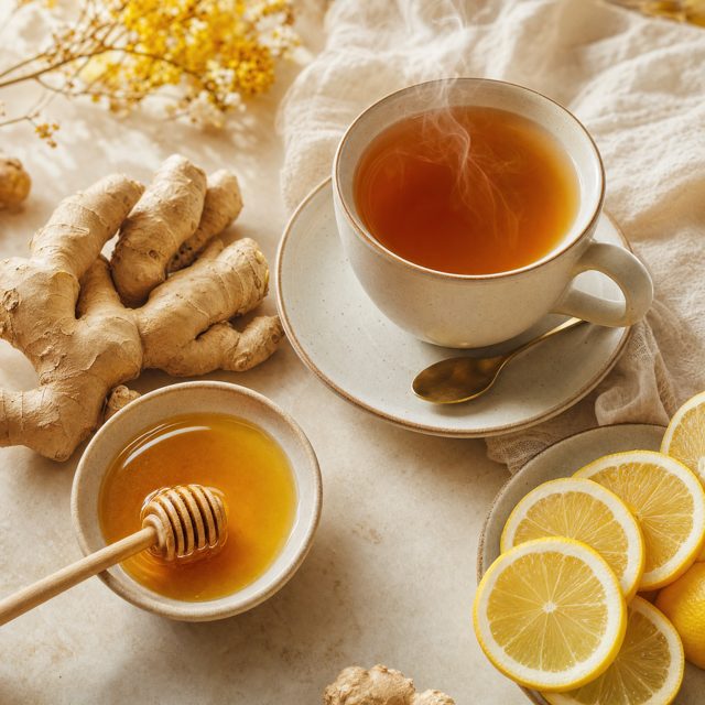 Ginger, lemon and honey for immunity