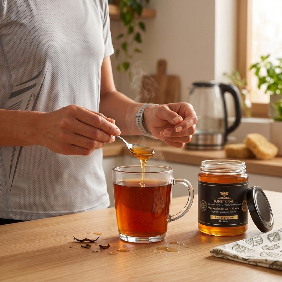 Honey in tea before a run