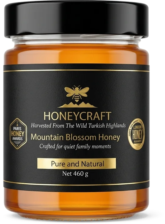 Mountain Blossom Honey jar